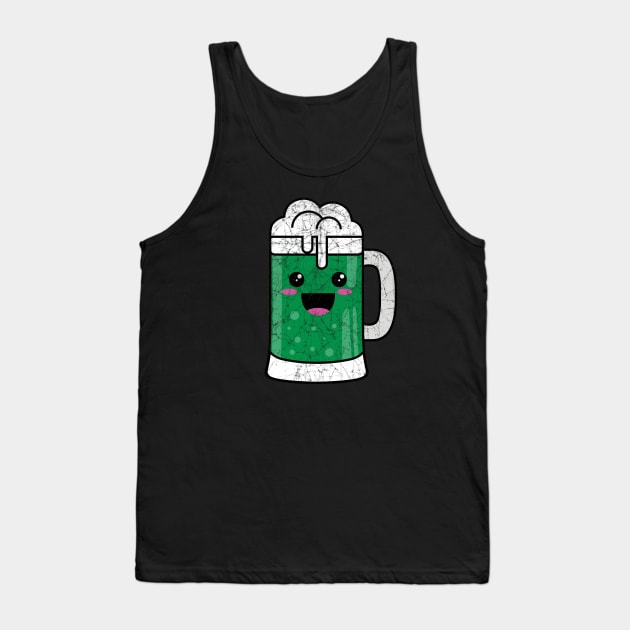 Kawaii Distressed Green Beer Tank Top by KawaiiAttack